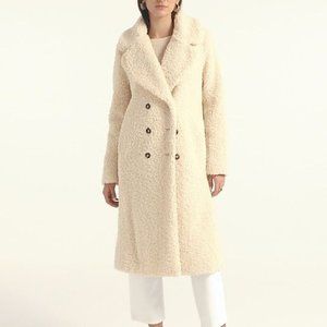 [BRAND-NEW/NWOT] J. Crew Double-Breasted Teddy Sherpa Topcoat (Dusty Ivory)